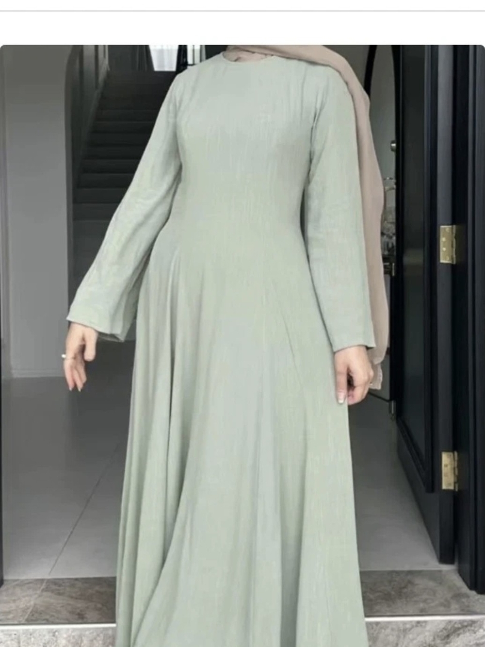 Modest Long Sleeve Maxi Dress in Sage Green